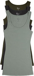 Cotton Ribbed Tank Top for Women - Longer Fit, Soft Ribbed Cotton