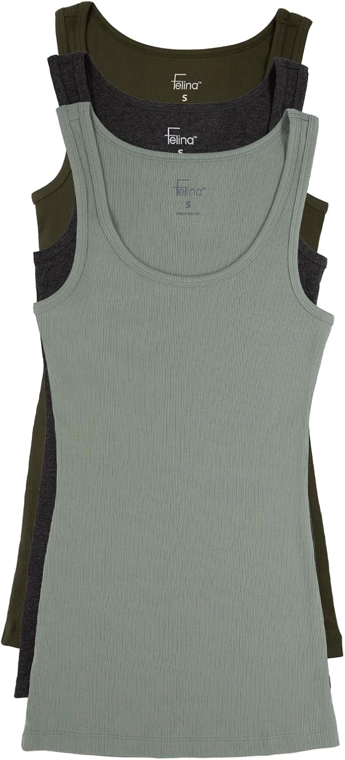 Felina Cotton Ribbed Tank Top - Stylish Workout Tank for Women