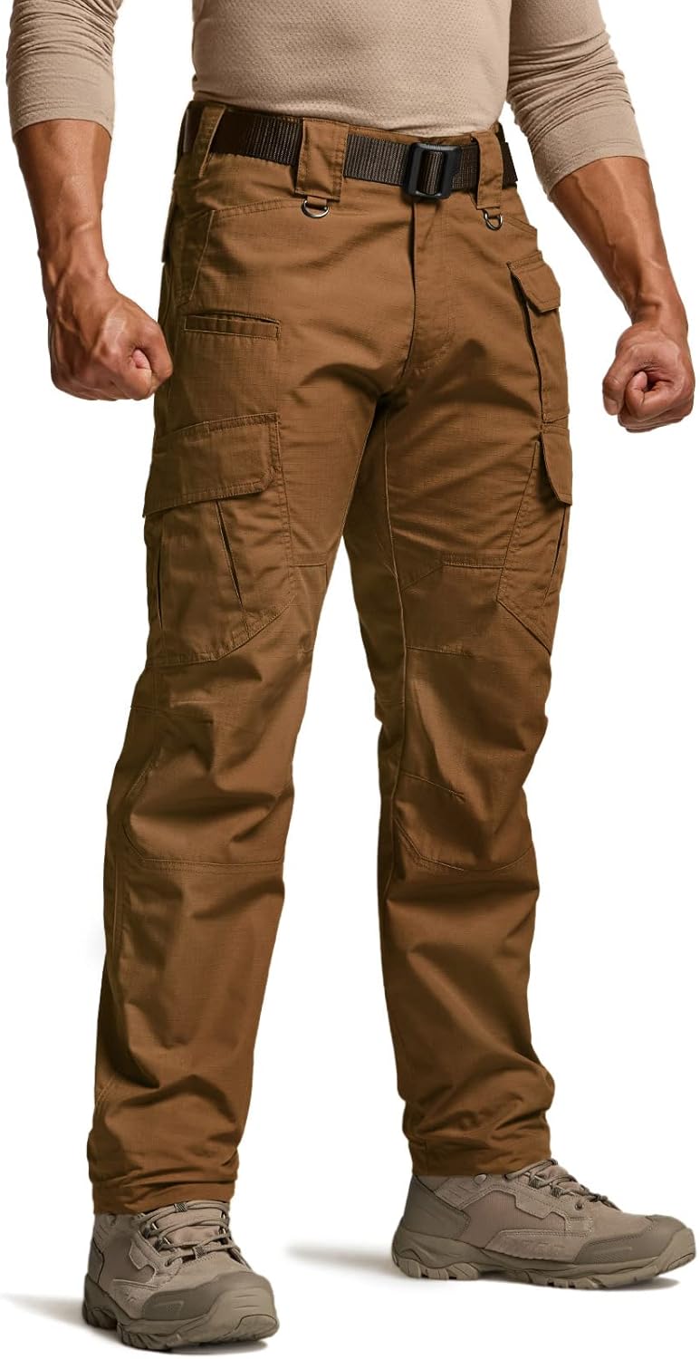 CQR Men's Tactical Pants: Lightweight Water Resistant Cargo Pants