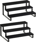 3 Tier Spice Rack Set of 2 - Tiered Wooden Countertop Organizer