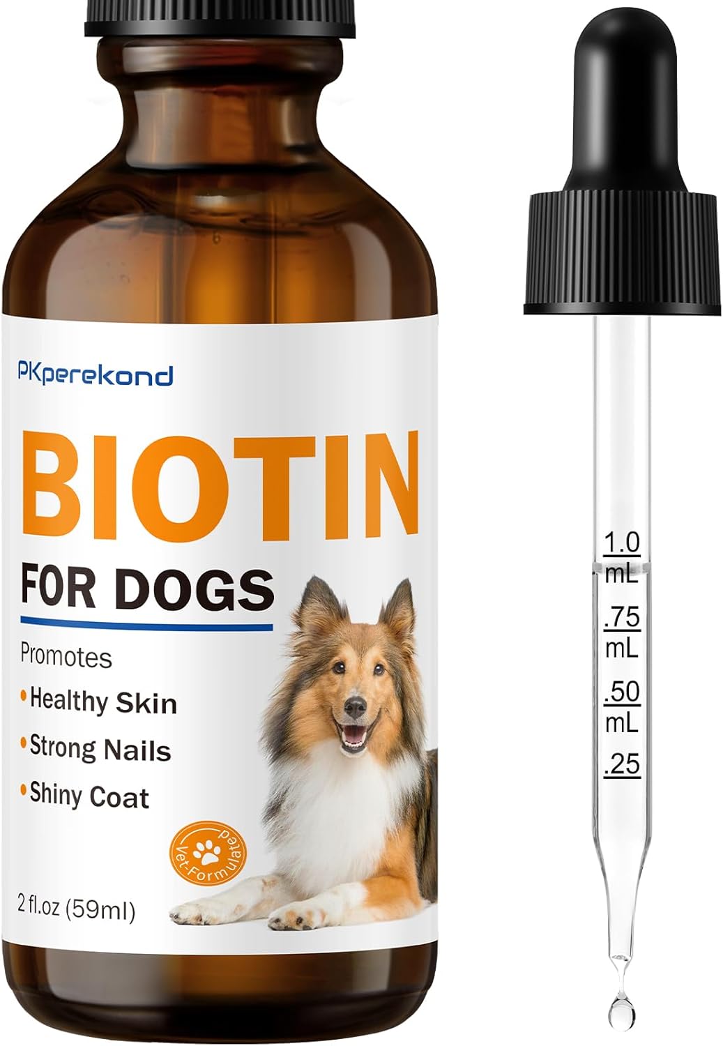 Liquid Biotin Supplement for Dogs - Strengthen Coat & Nails