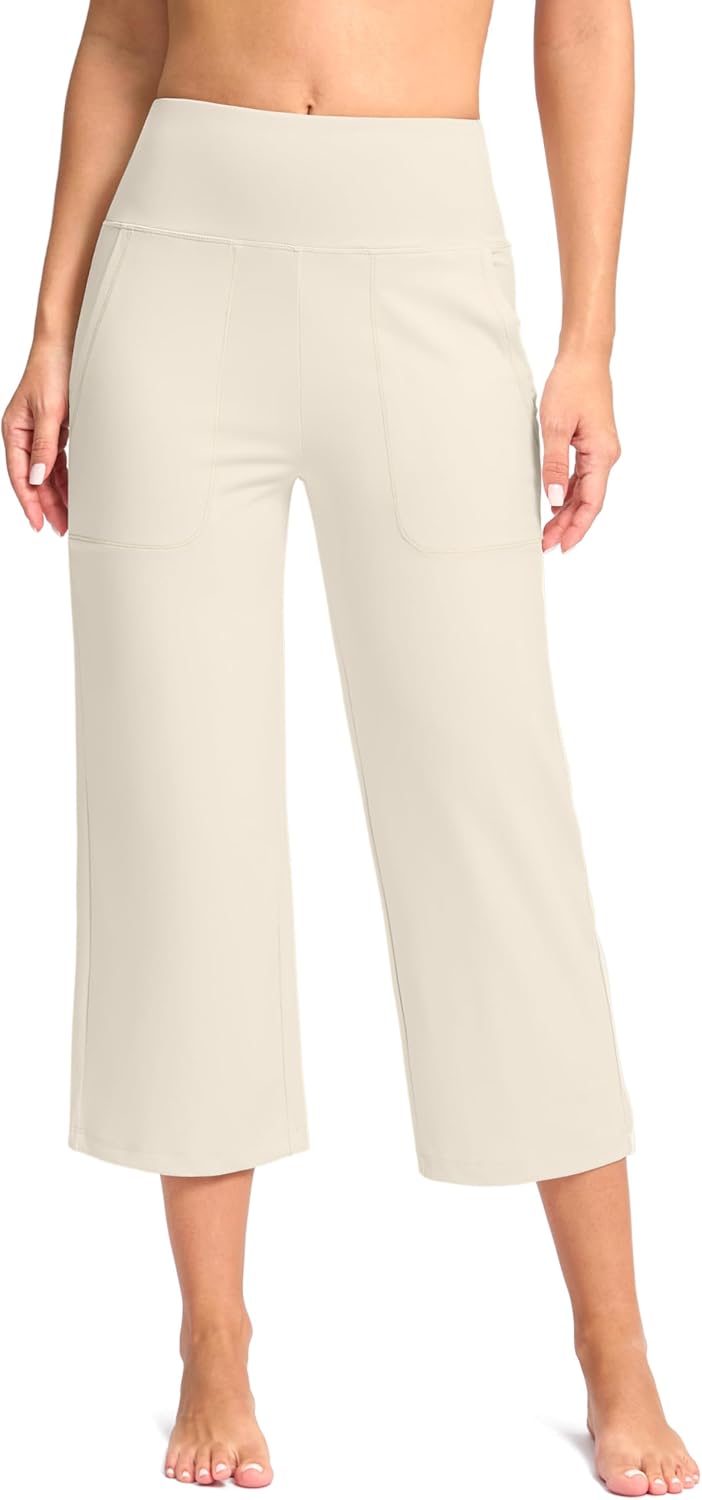 Women's Capri Pants with Pockets for Yoga and Casual Wear