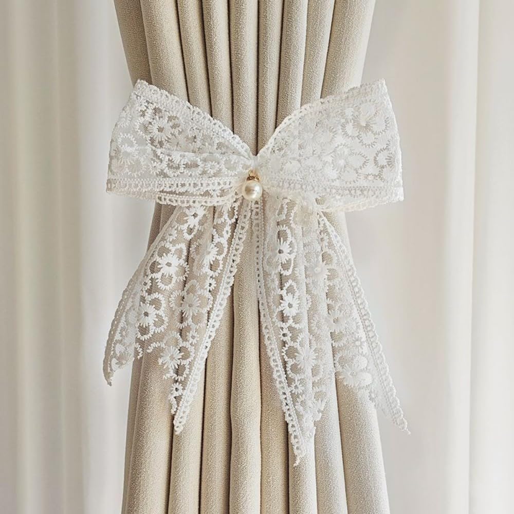 Handmade French Lace Bow Curtain Tie - Elegant & Stylish