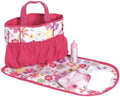 ADORA Baby Doll Diaper Bag with Changing Mat - Pink Flower Power