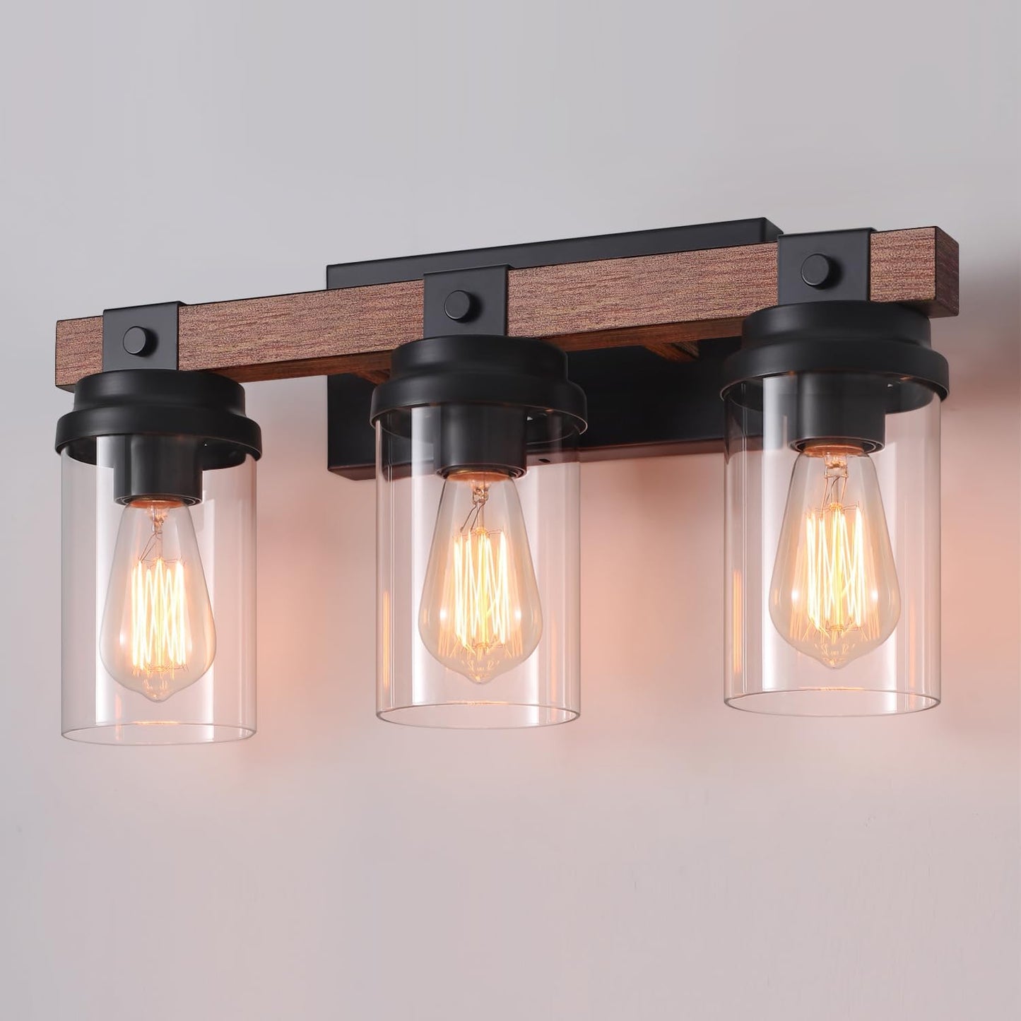 3 Light Farmhouse Vanity Light for Rustic Bathroom Decor