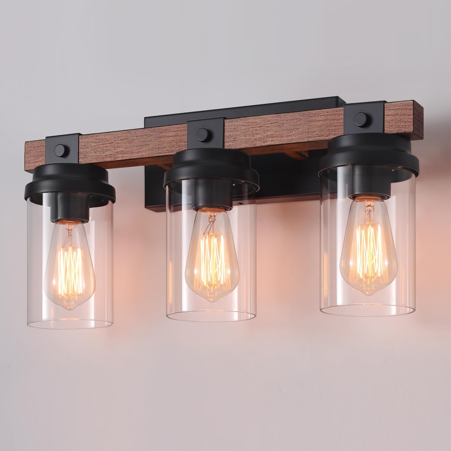 3 Light Farmhouse Vanity Light for Rustic Bathroom Decor