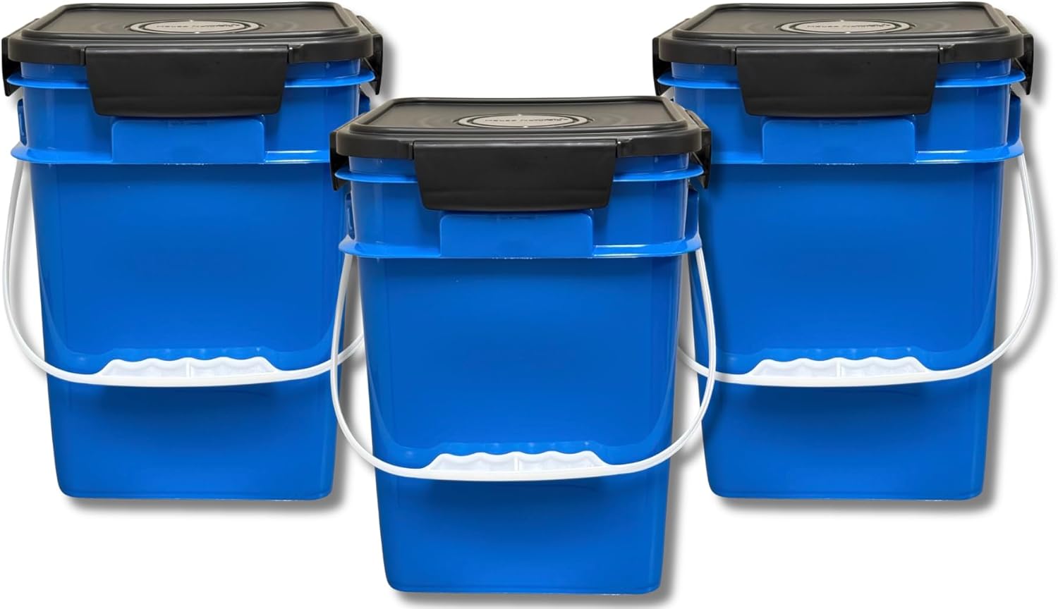 4 Gallon Square Food Grade Bucket Pail Pack of 3 for Storage