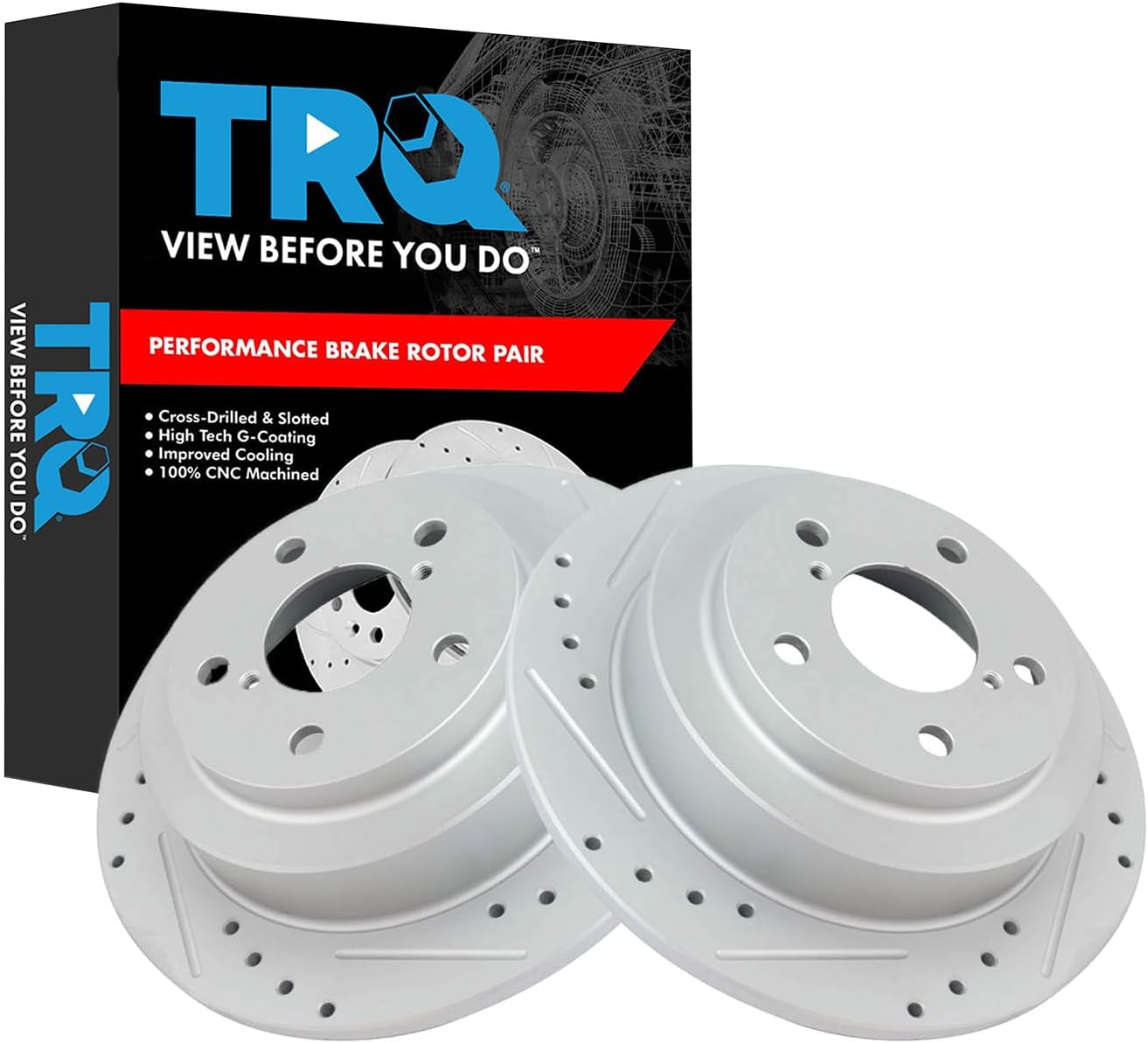 Performance Premium G-Coated Slotted Brake Rotors Set for Subaru