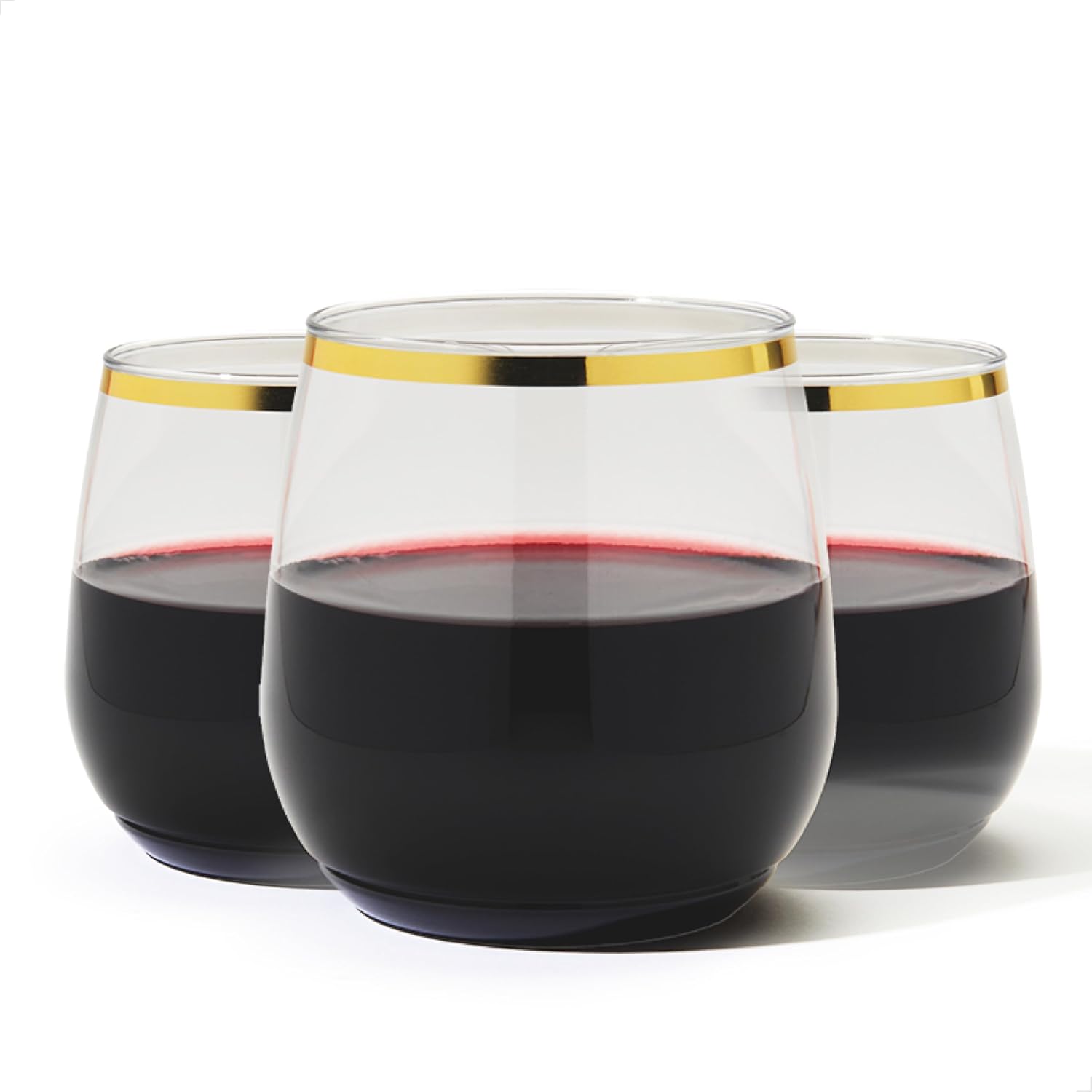 TOSSWARE POP Gold Rim 12oz Vino Jr Set of 48 for Parties