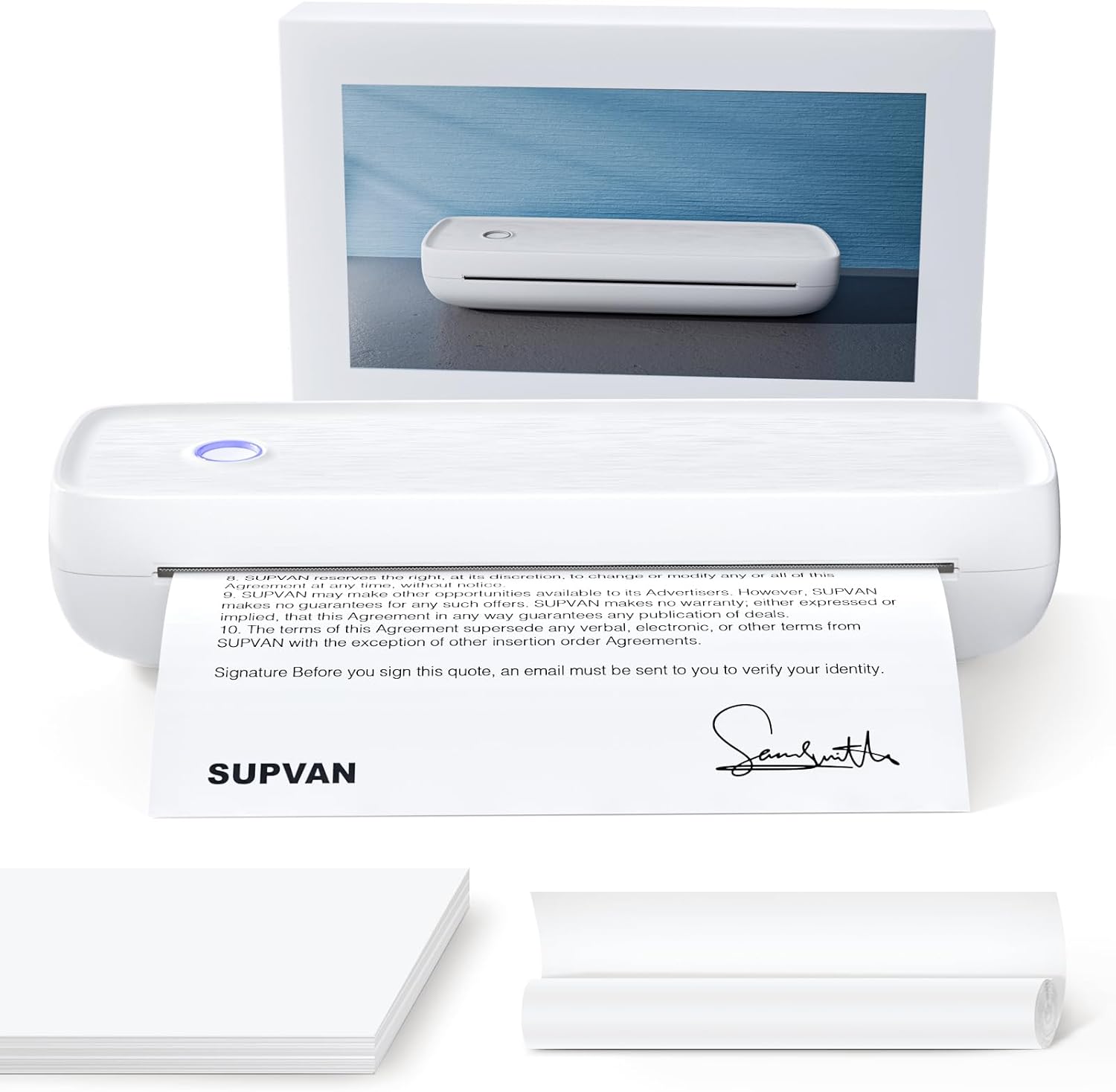 Portable Bluetooth Printer: Prints 400 Pages/Charge!