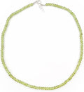 Natural Faceted Roundel Beads Necklace - Adjustable Peridot Strand