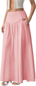 Women's Flowy Long Pleated Skirts with High Waist for Elegance