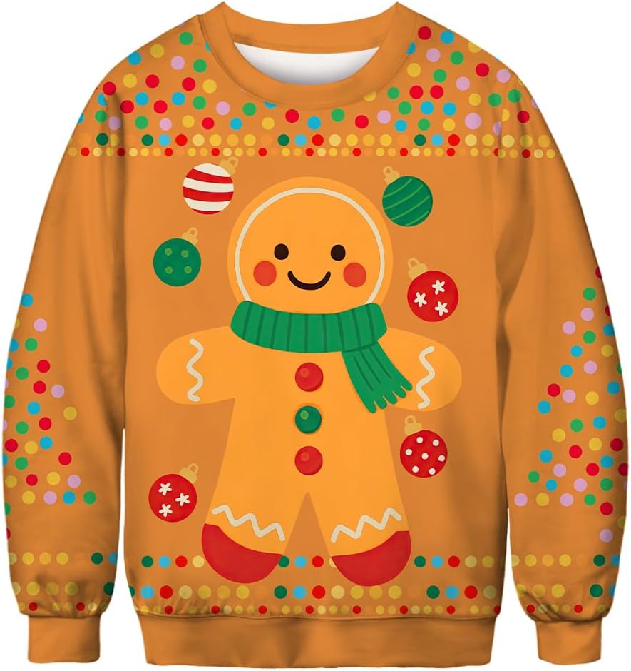 Ainuno Ugly Christmas Sweatshirt for Men Women Funny Holiday Top