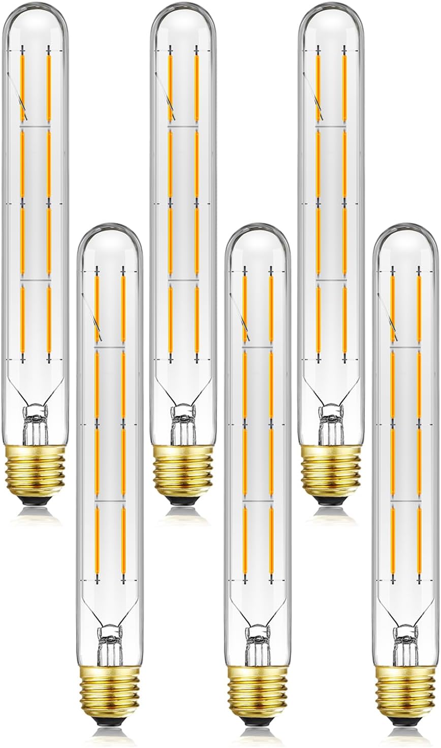 T10 Tubular Light Bulbs E26 Dimmable LED Bulbs for Home Use