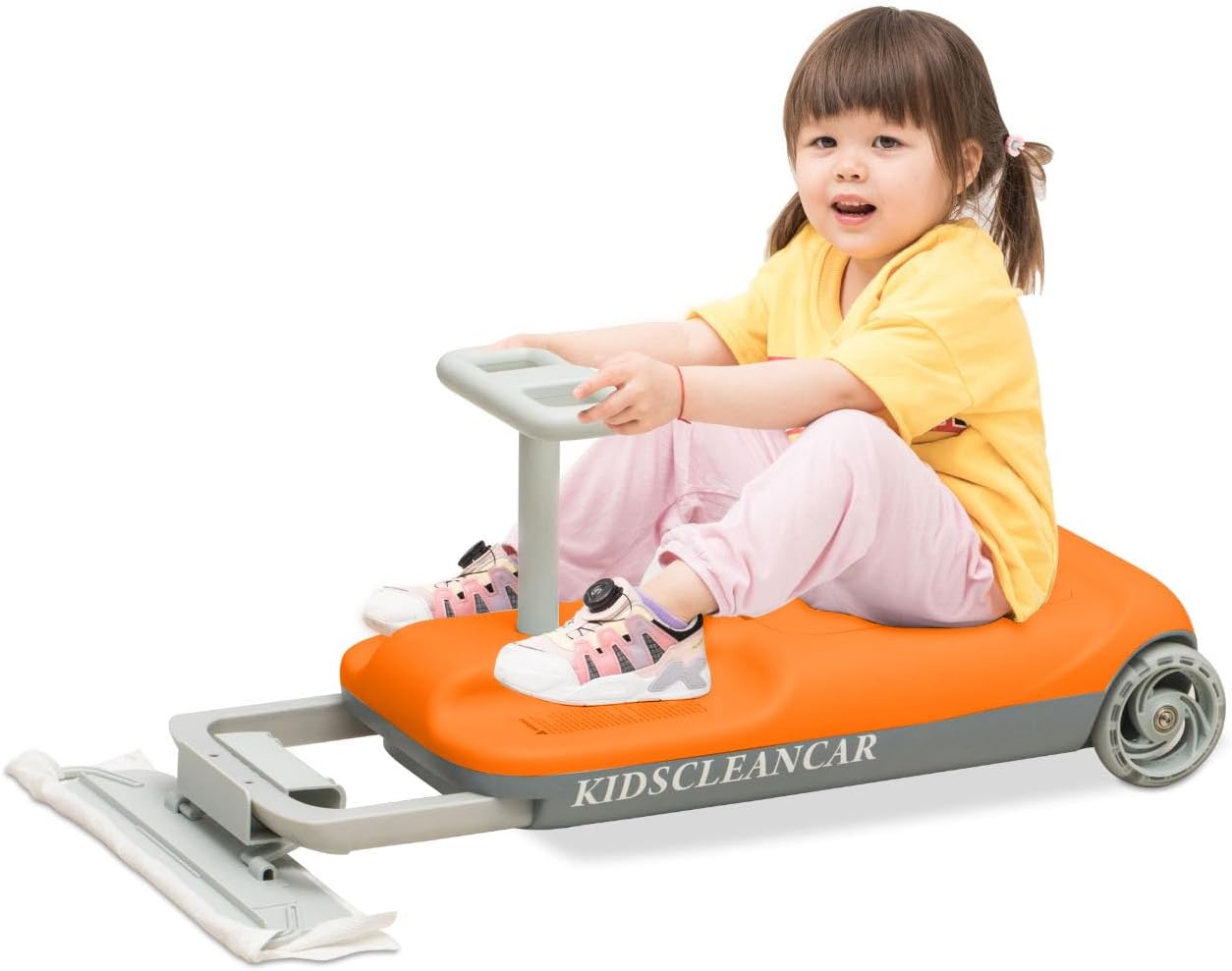 12V Ride-On Car with Cleaning Fun for Kids Ages 3+ Orange