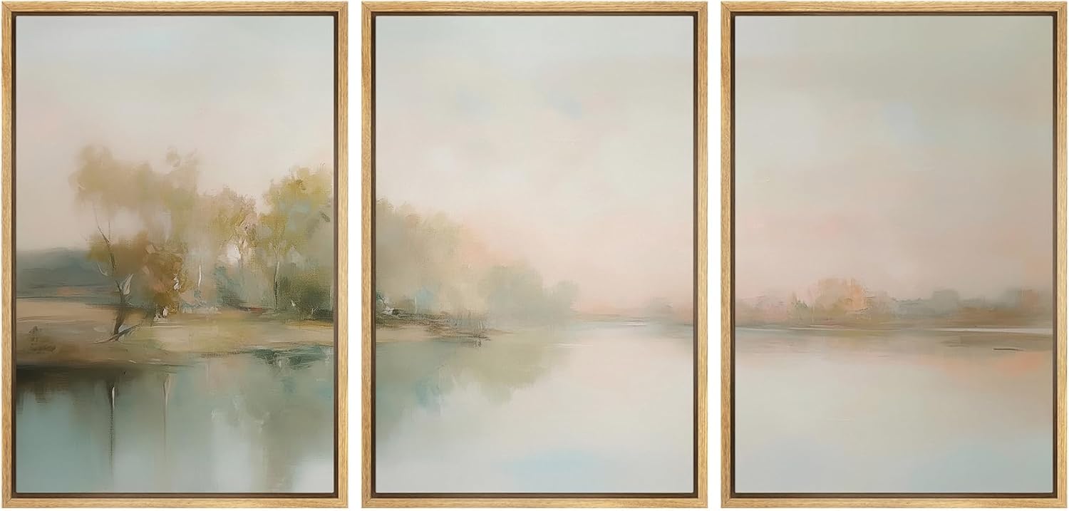 MUDECOR Framed Wall Art Print Set for Serene Waters Decor