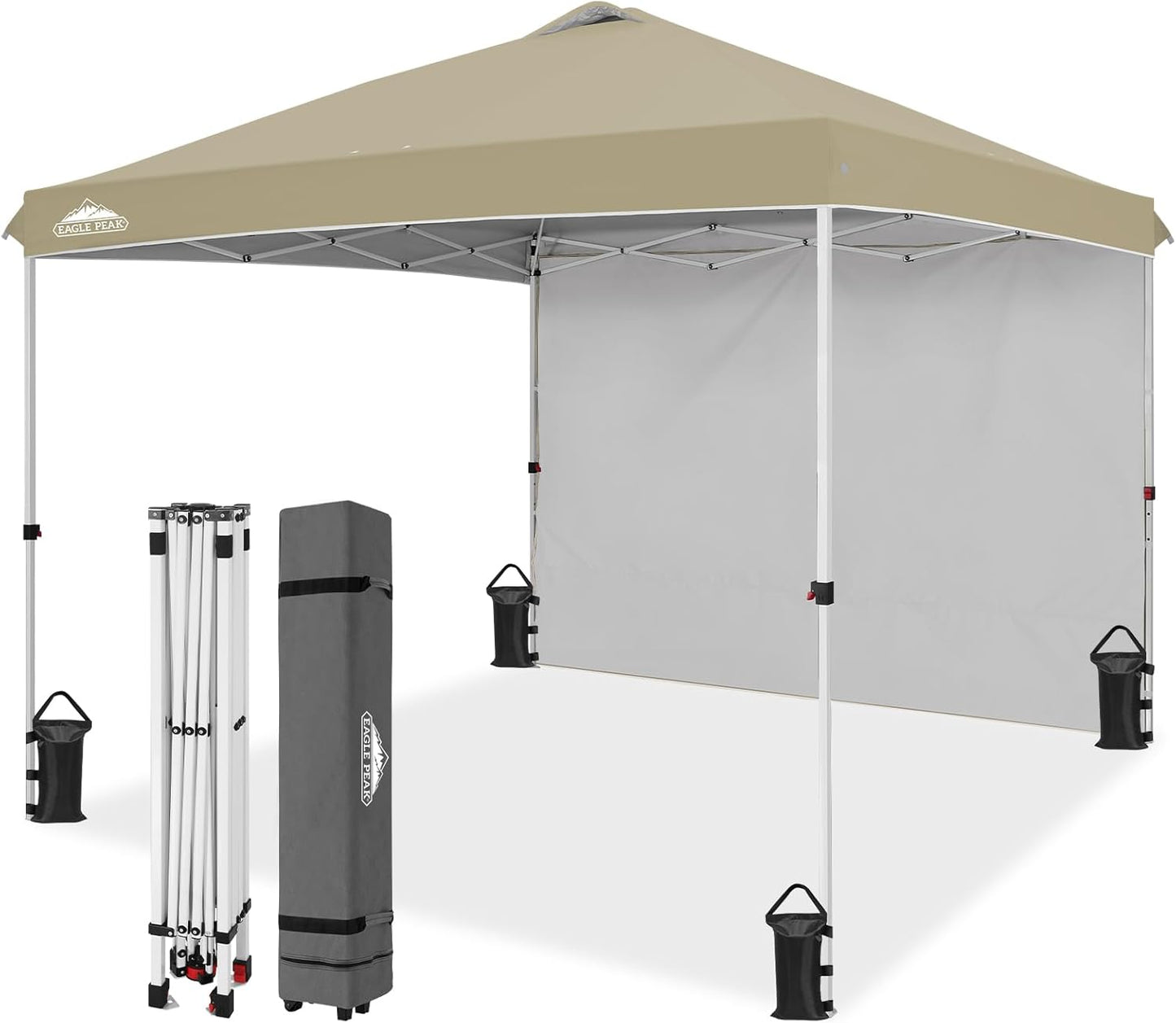EAGLE PEAK Pop Up Canopy Tent with Sidewall for Easy Setup