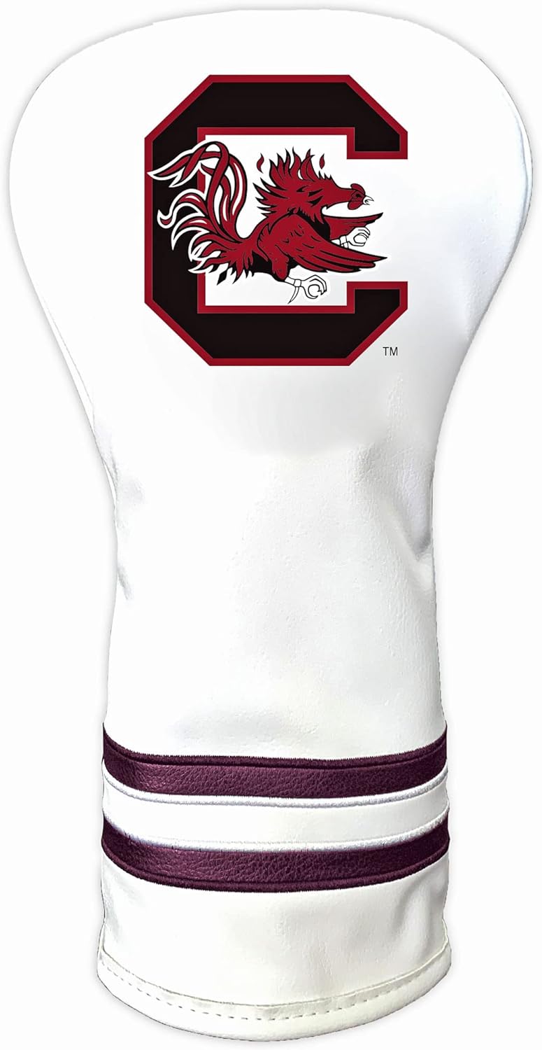 NCAA White Vintage Driver Golf Club Headcover with Retro Design