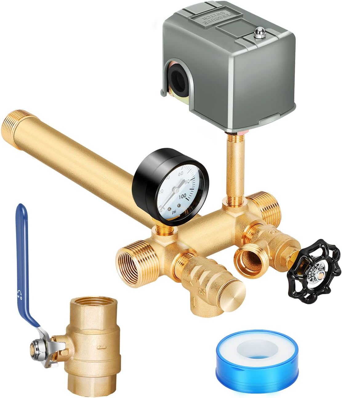Upgraded 1x11 Well Pressure Tank Tee Kit for Easy Installation