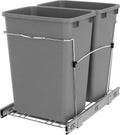 Double Pullout Trash Can for Kitchen Cabinets - Smooth Full-Extension