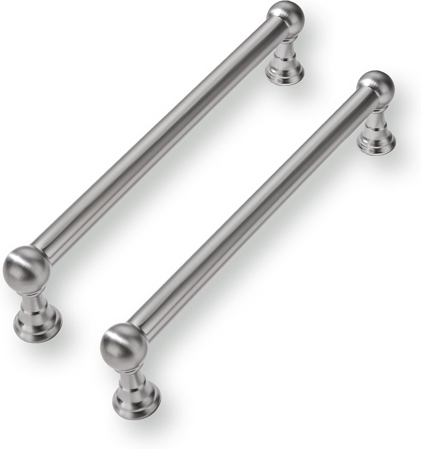 10 Pack 6 Inch Solid Kitchen Cabinet Handles in Brushed Satin Nickel