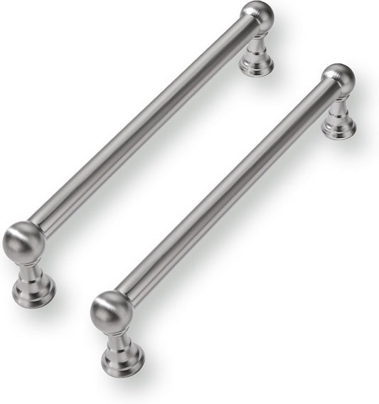 10 Pack 6 Inch Solid Kitchen Cabinet Handles in Brushed Satin Nickel