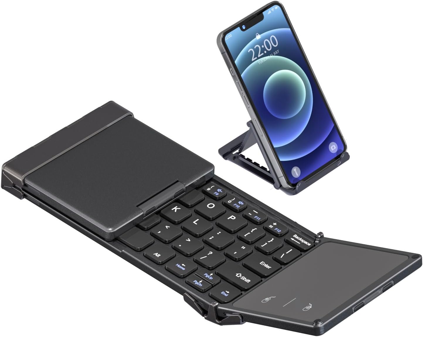Ultra Slim Foldable Bluetooth Keyboard - Full-Size Touchpad