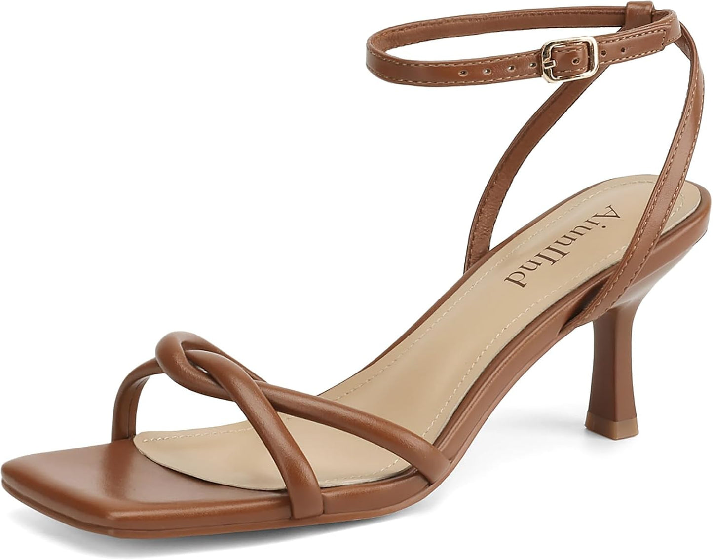 Women's Sandals Square Open Toe Kitten Heels for Comfort