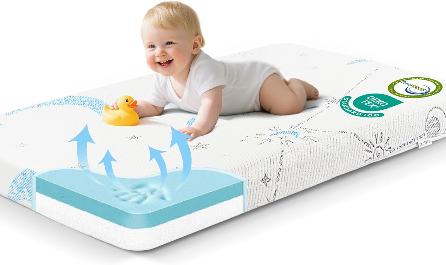 Pack and Play Mattress Pad with Dual Firmness for Babies