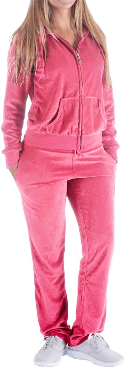 Facitisu Track Suits for Women Set Stylish Velvet Sweatsuit