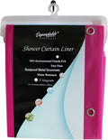Water-Resistant Hot Pink Shower Liner, 3 Magnets, Easy Clean