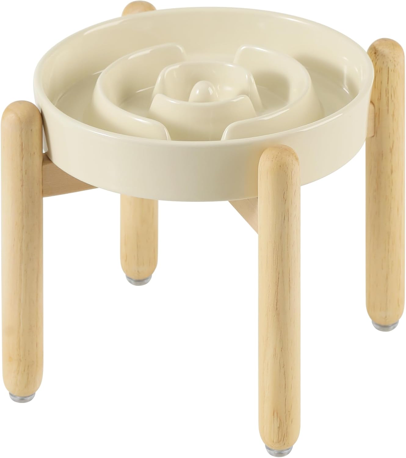 8.2inch Ceramic Raised Slow Feeder Dog Bowl Set for Healthy Eating