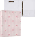 1.5 Inch Binders Pink Checkered Bows Round Ring Binder - Organized