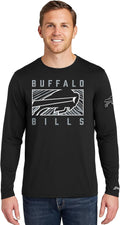 Zubaz Men's Long Sleeve NFL Team Graphic T-Shirt - Black Fit