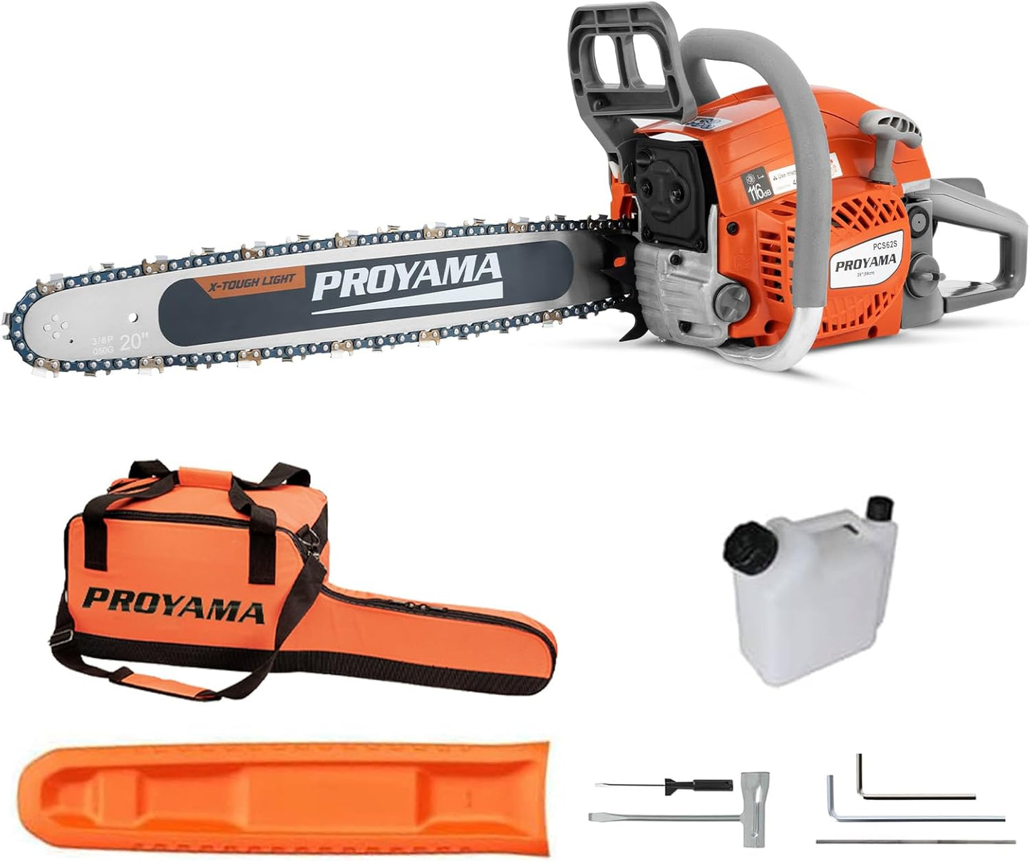 PROYAMA 62CC Gas Powered Chainsaw for Efficient Tree Cutting