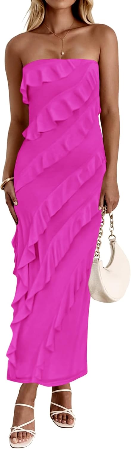 Muchpow Women's Summer Strapless Dress for Parties and Cocktails