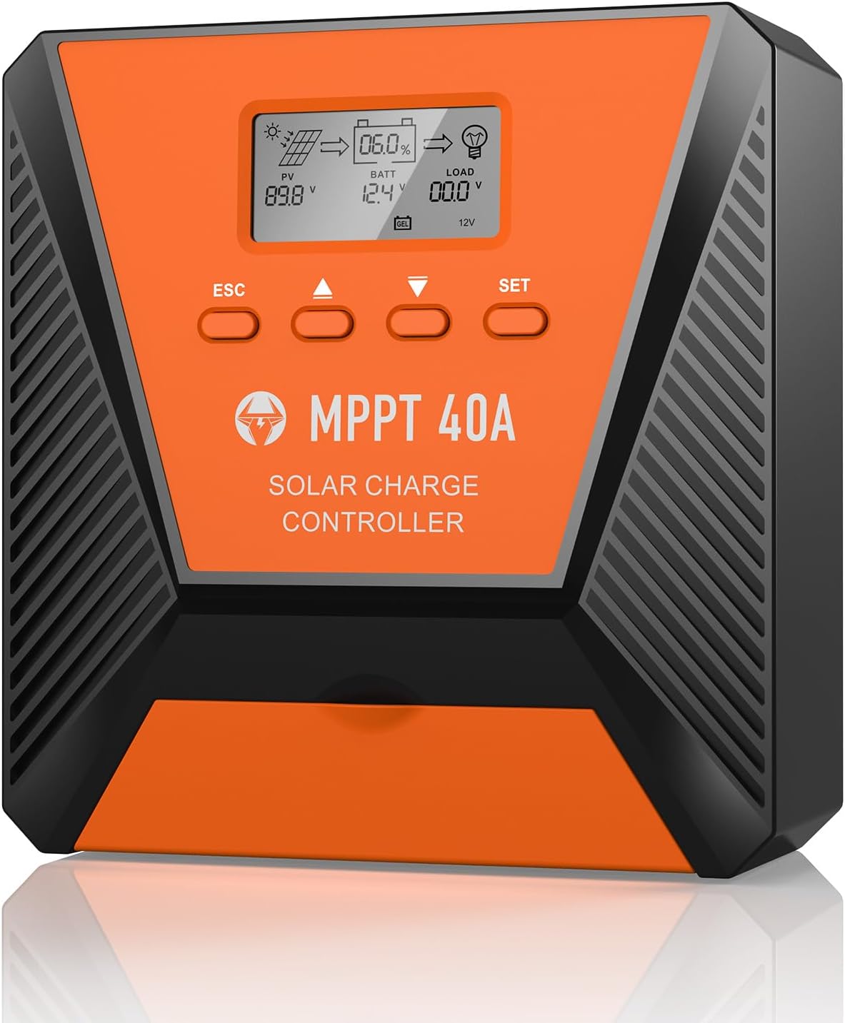 40A MPPT Solar Charge Controller with Dual USB Ports and LCD