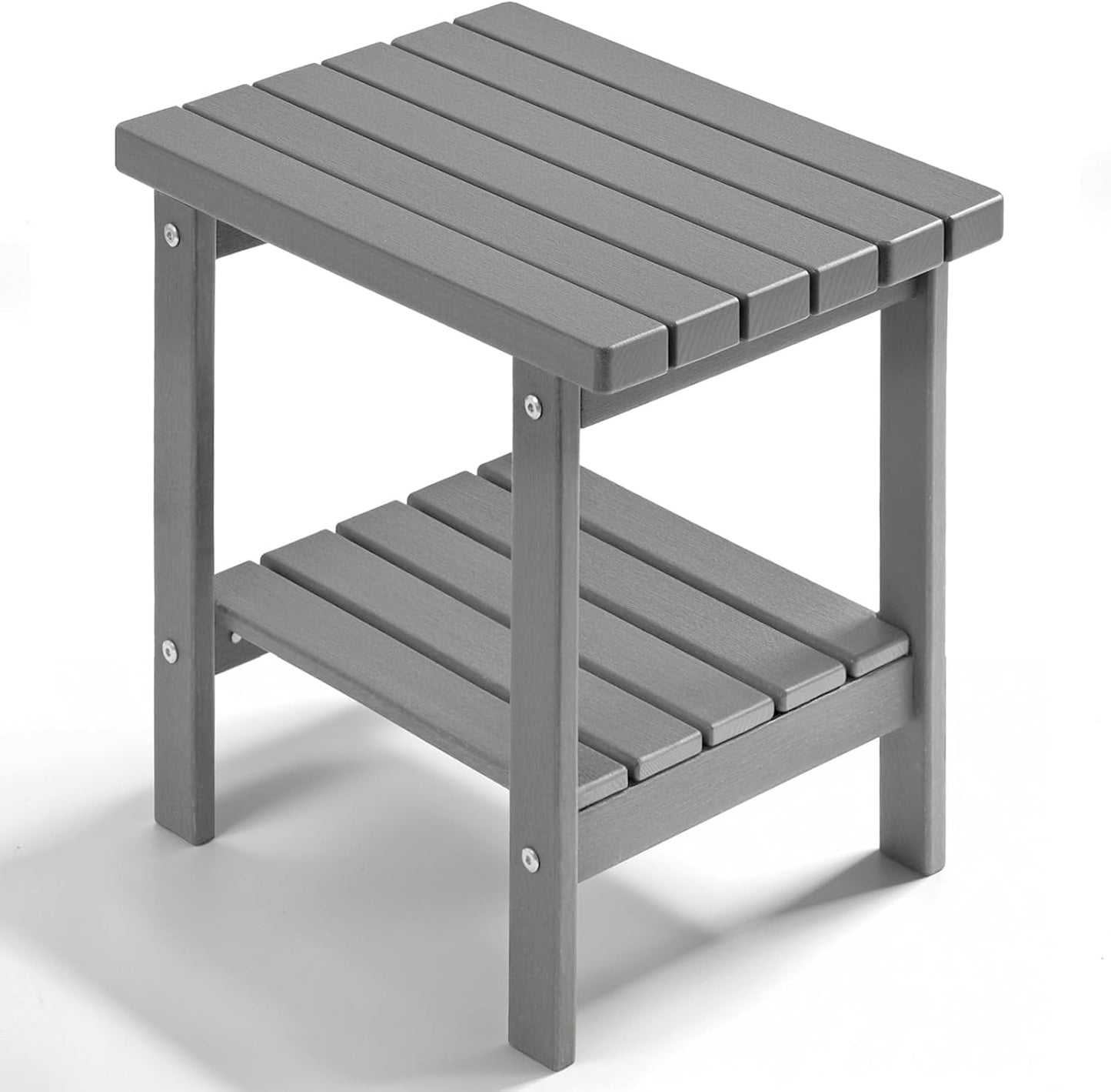 PASAMIC 2-Tier Adirondack Square Side Table for Outdoor Use