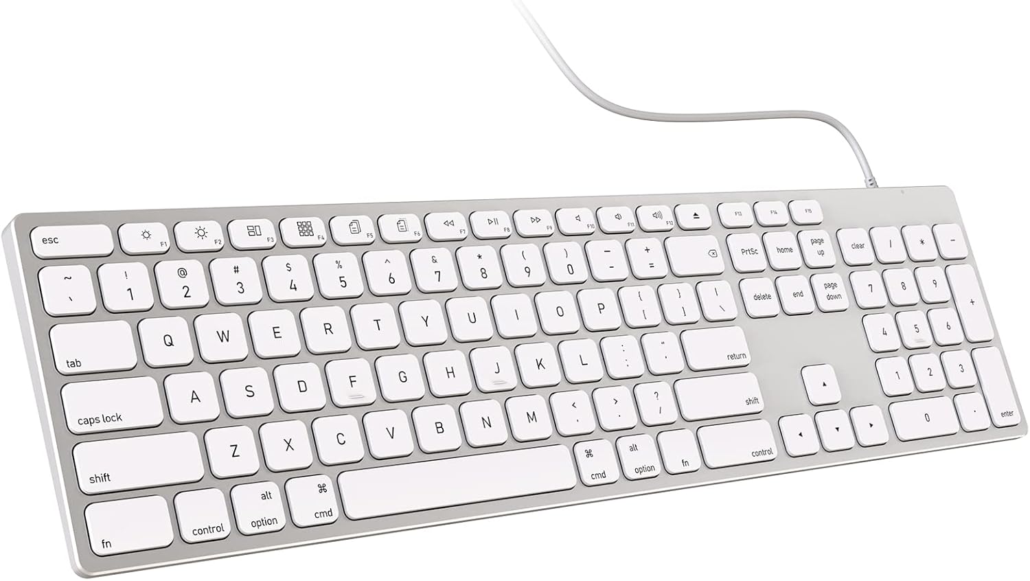 Ultra-Slim Aluminum USB Keyboard for Mac - Full Size & Numeric Keypad