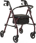 Medline Steel Rollator Walker with Seat for Seniors Mobility