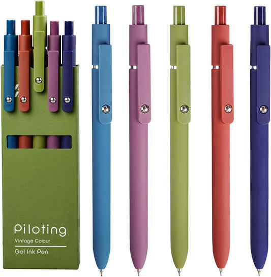 Quick Dry Fine Point Gel Pens - Smooth Writing & Retro Design