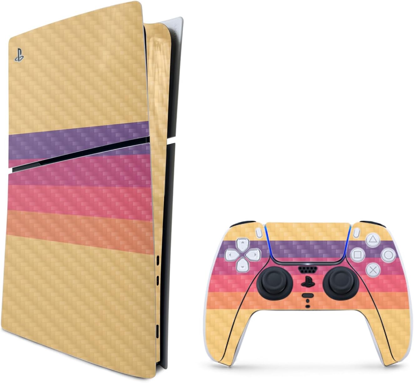 MightySkins Carbon Fiber Skin for PS5 Slim Digital Edition Bundle