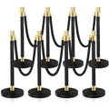 Crowd Control Stanchion Set 8PCS - Waterproof, Rustproof Barrier