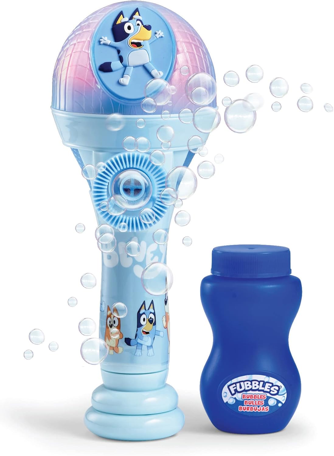 Interactive BLUEY Bubble Machine & Microphone Set | Fun for Little Kids