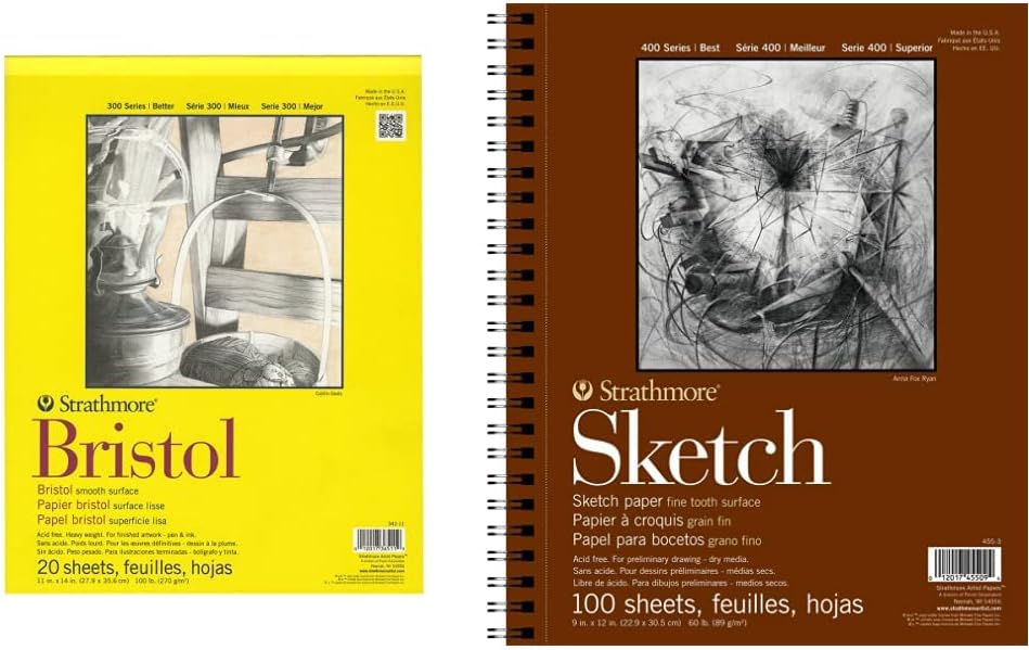 Strathmore 300 Series Bristol Paper Pad for Artists and Students