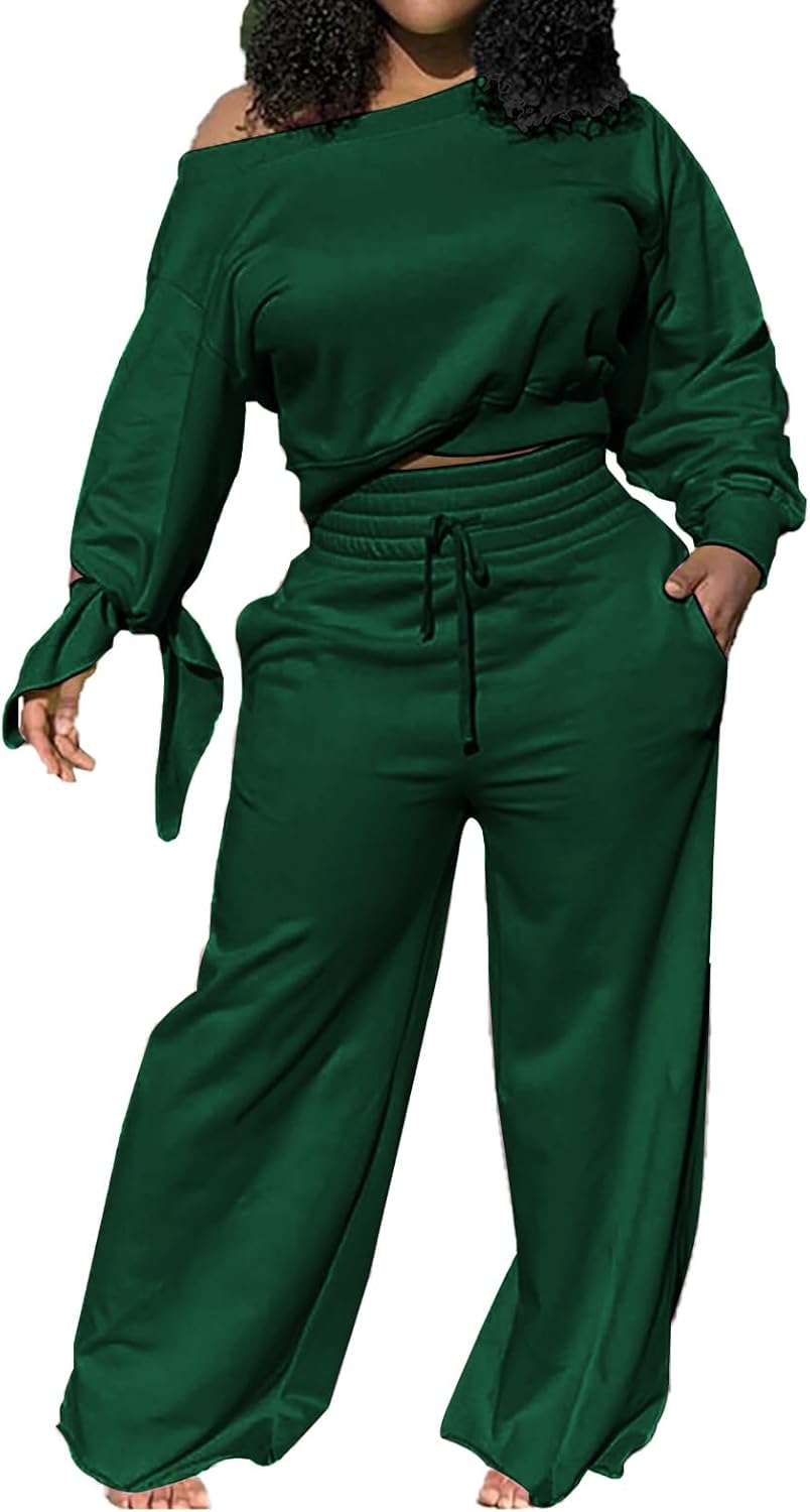 Casual 2 Piece Outfits for Women - Sexy Long Sleeve Sweatsuit