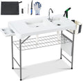 Outdoor Fish Cleaning Table 42in Portable Sink Station - Compact Prep