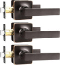 Oil Rubbed Bronze Passage Door Levers - Modern Square Handles
