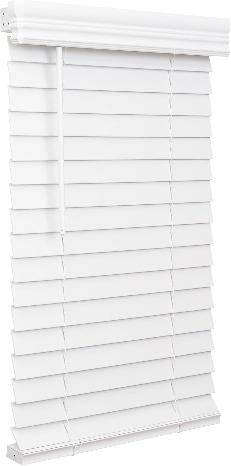 Cordless 2 Inch Faux Wood Blinds for Stylish Indoor Windows
