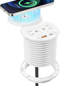 PD 20W USB C Desk Power Grommet with 15W Wireless Charger - Recessed
